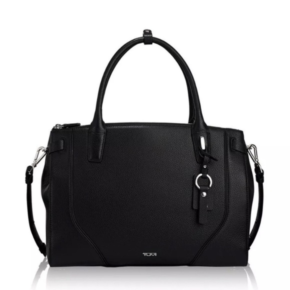 Tumi Stanton Kiran Tote Black Leather Travel Bag